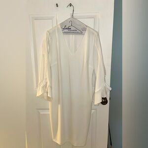 Calvin Klein Cream Long Sleeve Dress